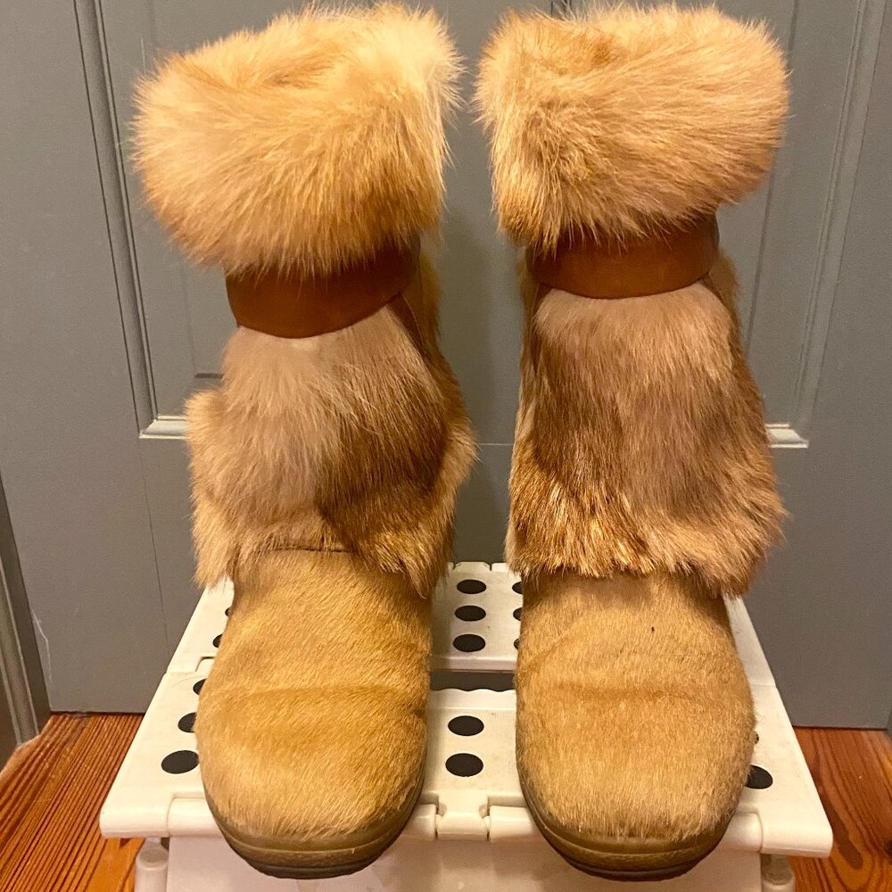 Tecnica Light Brown Fur Boots - Women's Size 36 (US 6)